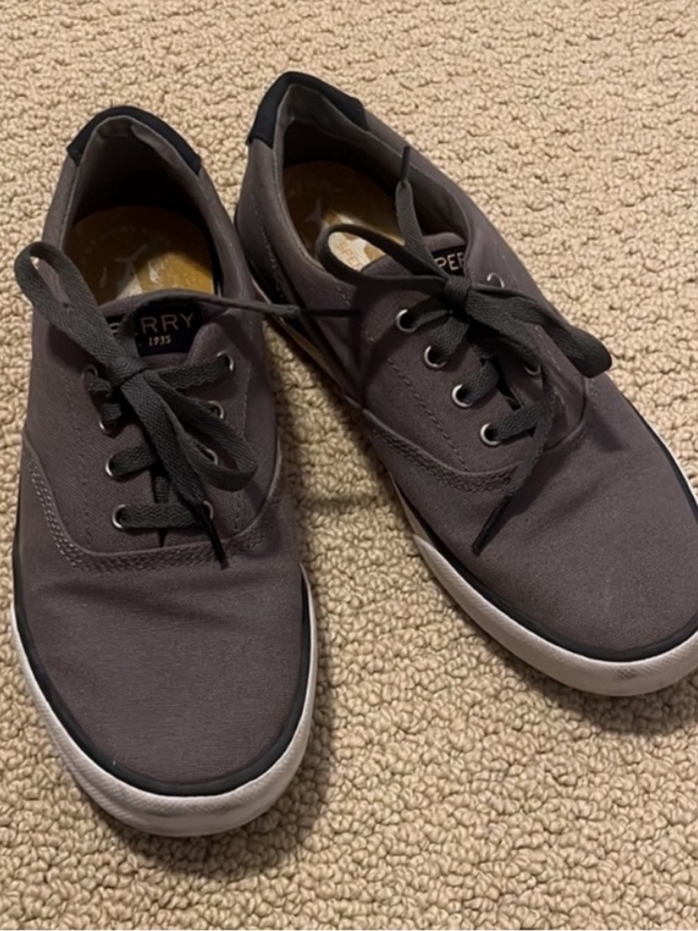 NEW sperry top sider striper sneaker grey 5 mens shoes